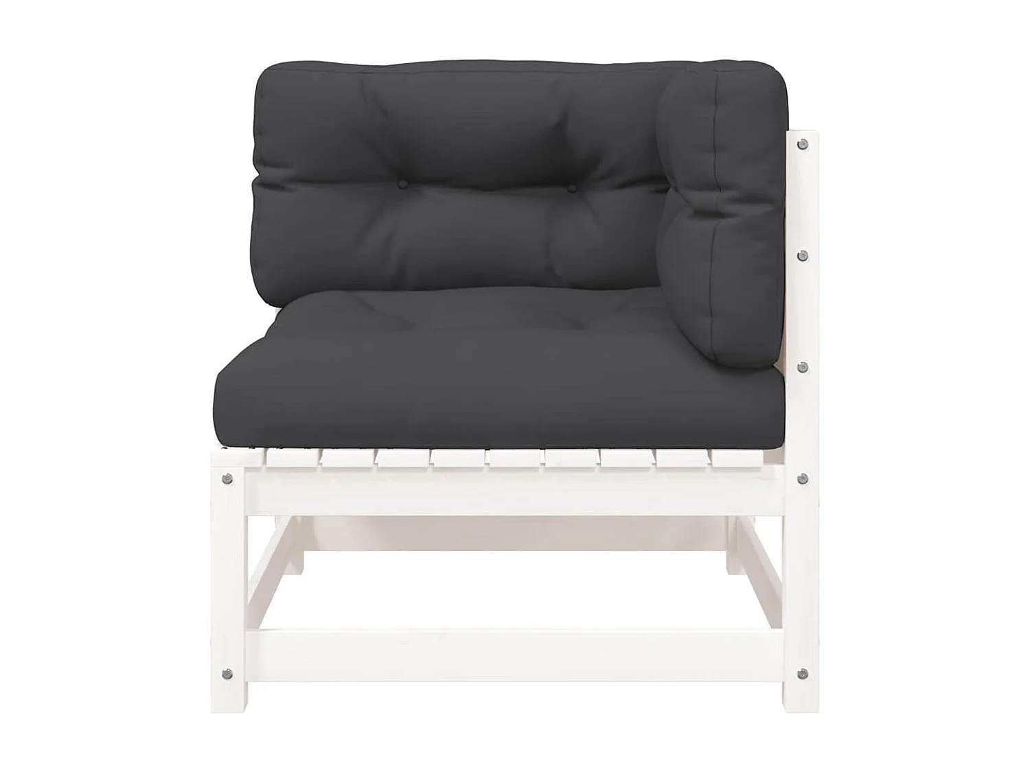 Divano Giardino con Cuscini 2 Posti Bianco Legno Massello Pino