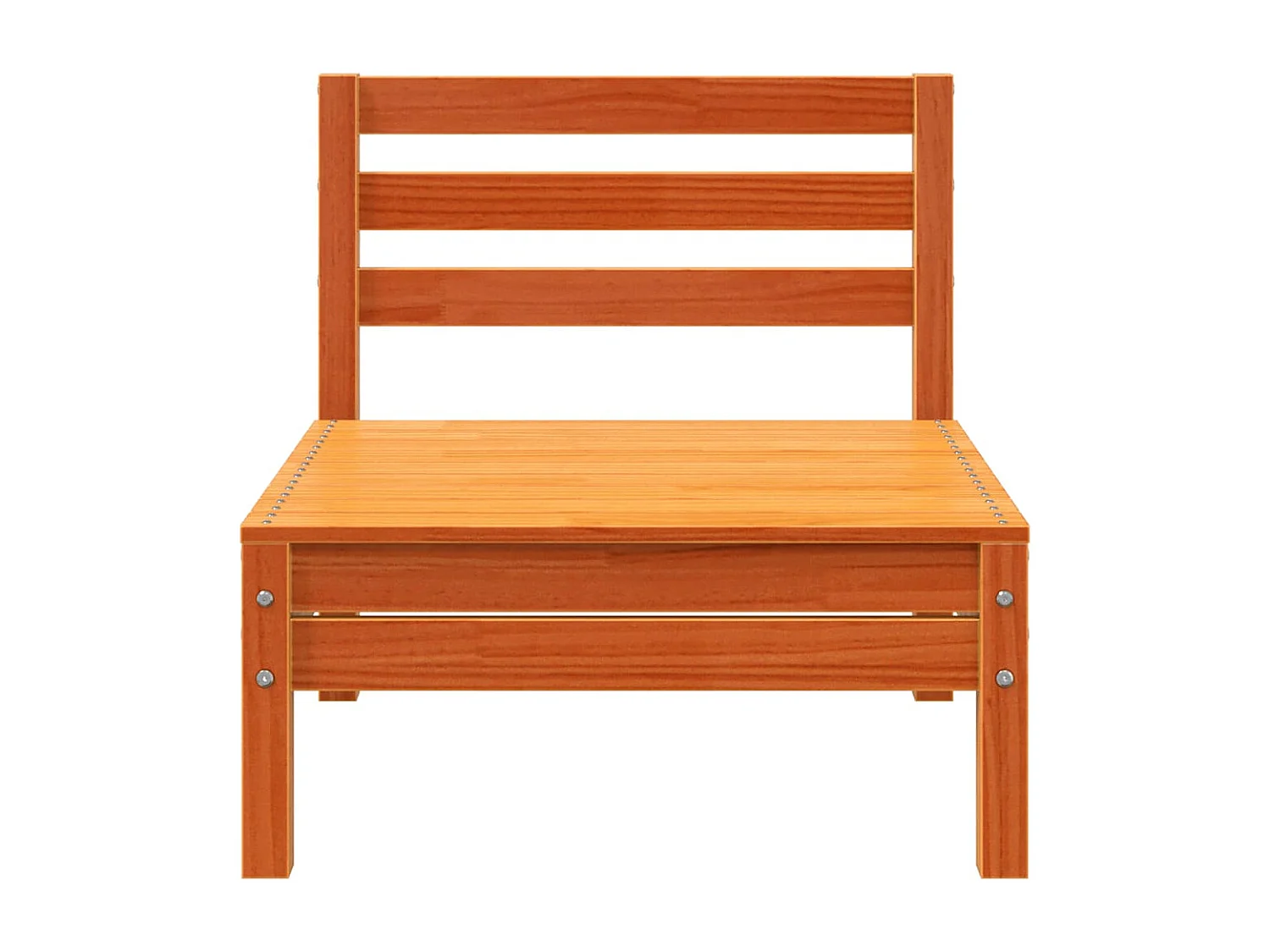 Canapé de jardin sans accoudoirs cire marron bois de pin massif