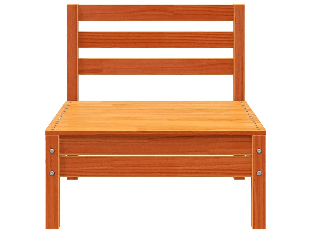 Canapé de jardin sans accoudoirs cire marron bois de pin massif