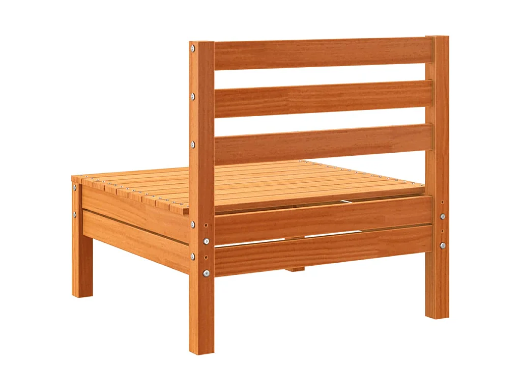 Canapé de jardin sans accoudoirs cire marron bois de pin massif