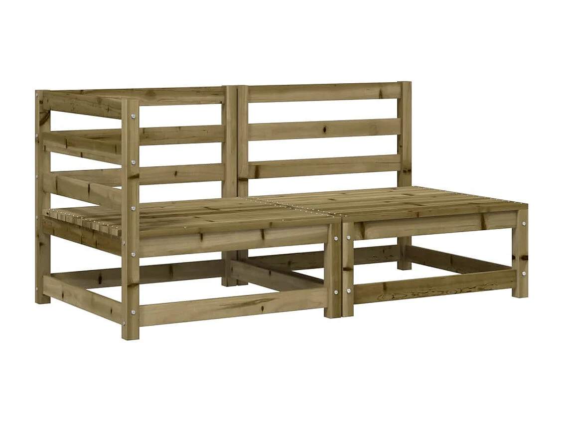 Gartensofa mit Kissen 2-Sitzer Kiefernholz Imprägniert