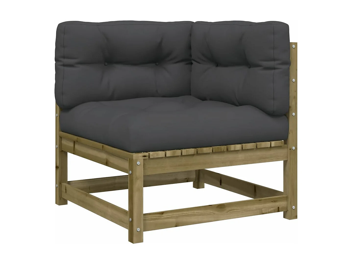 Gartensofa mit Kissen 2-Sitzer Kiefernholz Imprägniert