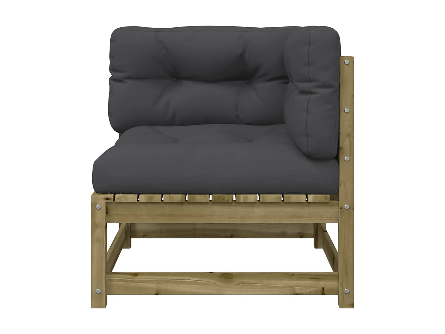 Gartensofa mit Kissen 2-Sitzer Kiefernholz Imprägniert