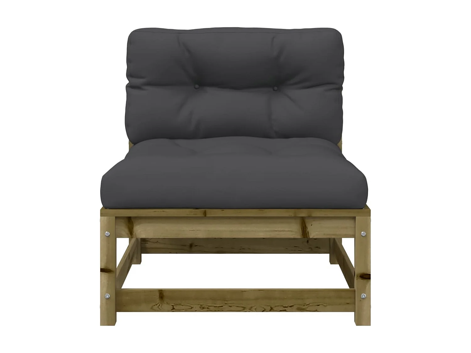 Gartensofa mit Kissen 2-Sitzer Kiefernholz Imprägniert