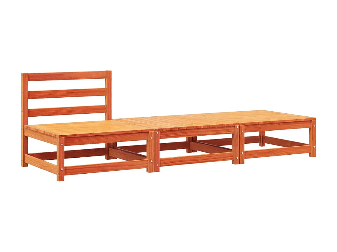 Gartensofa ohne Armlehnen mit Kissen und Hockern