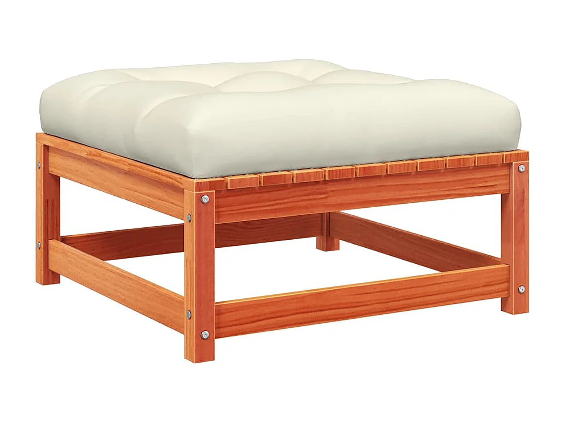 Gartensofa ohne Armlehnen mit Kissen und Hockern