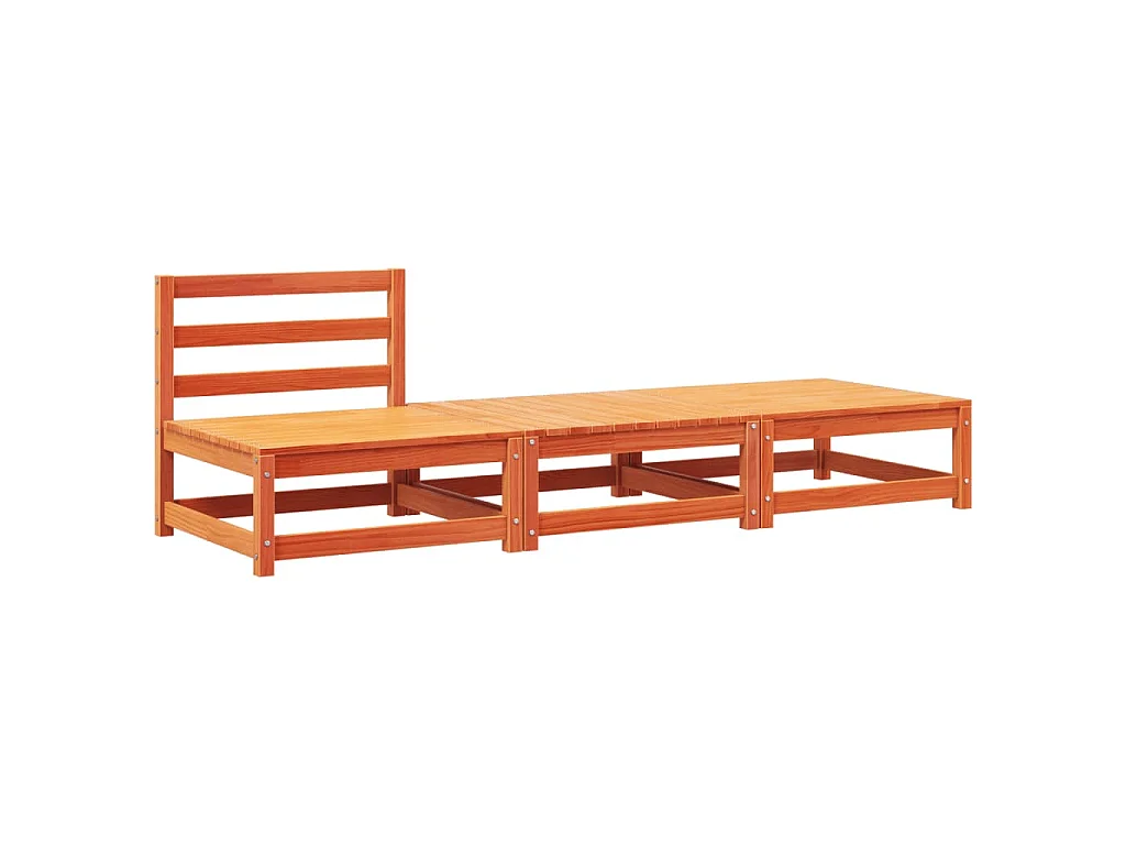 Canapé de jardin sans accoudoirs avec coussins et repose-pieds