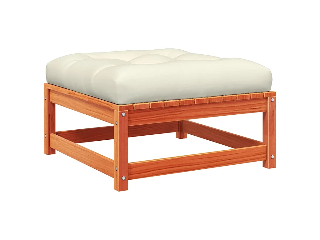 Canapé de jardin sans accoudoirs avec coussins et repose-pieds