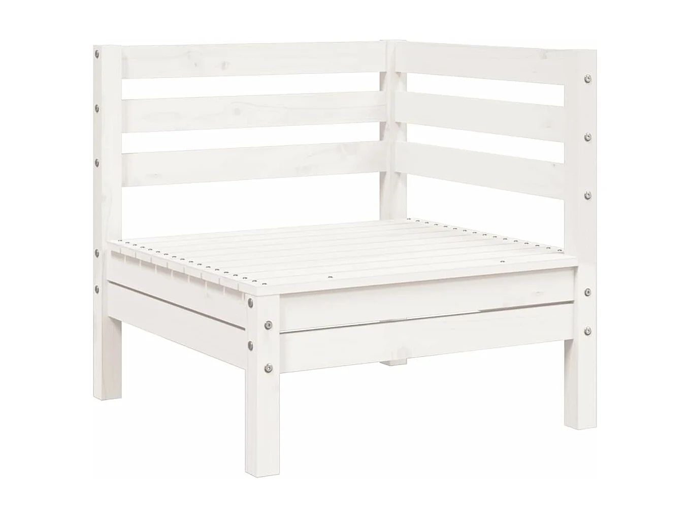 Gartensofa 3-Sitzer Weiß Massivholz Kiefer