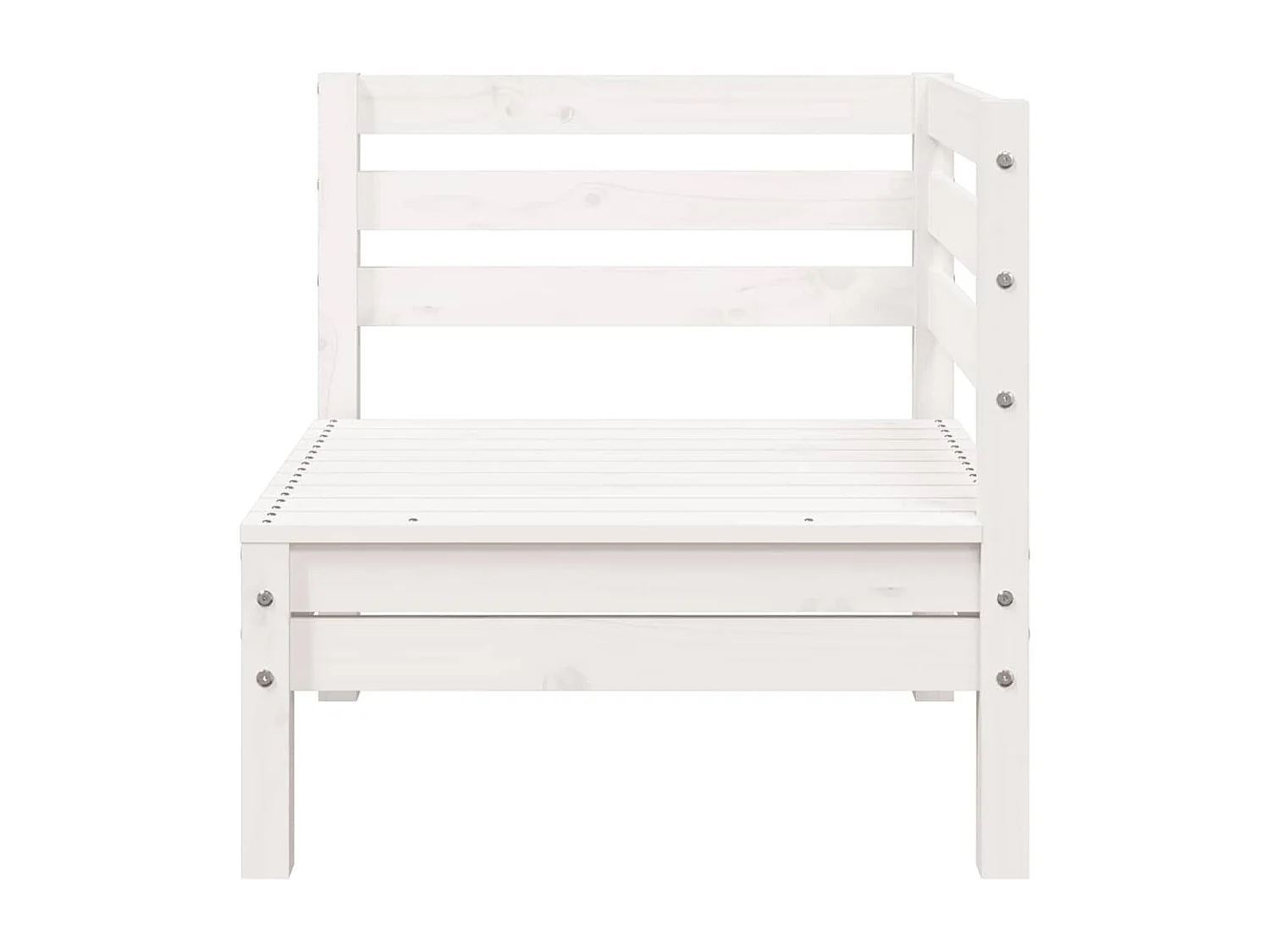 Gartensofa 3-Sitzer Weiß Massivholz Kiefer