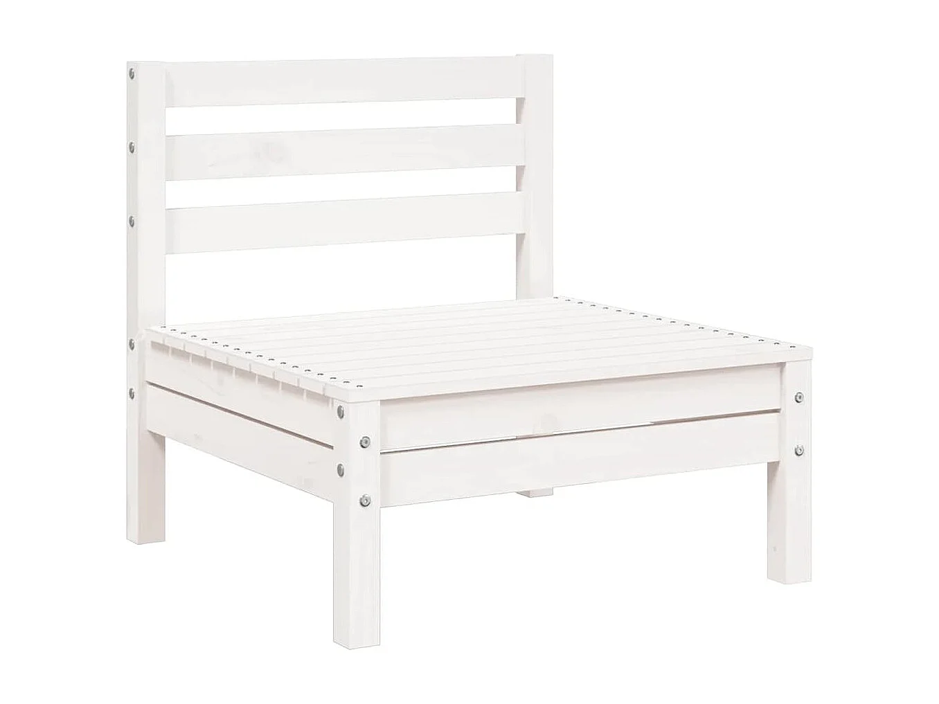 Gartensofa 3-Sitzer Weiß Massivholz Kiefer