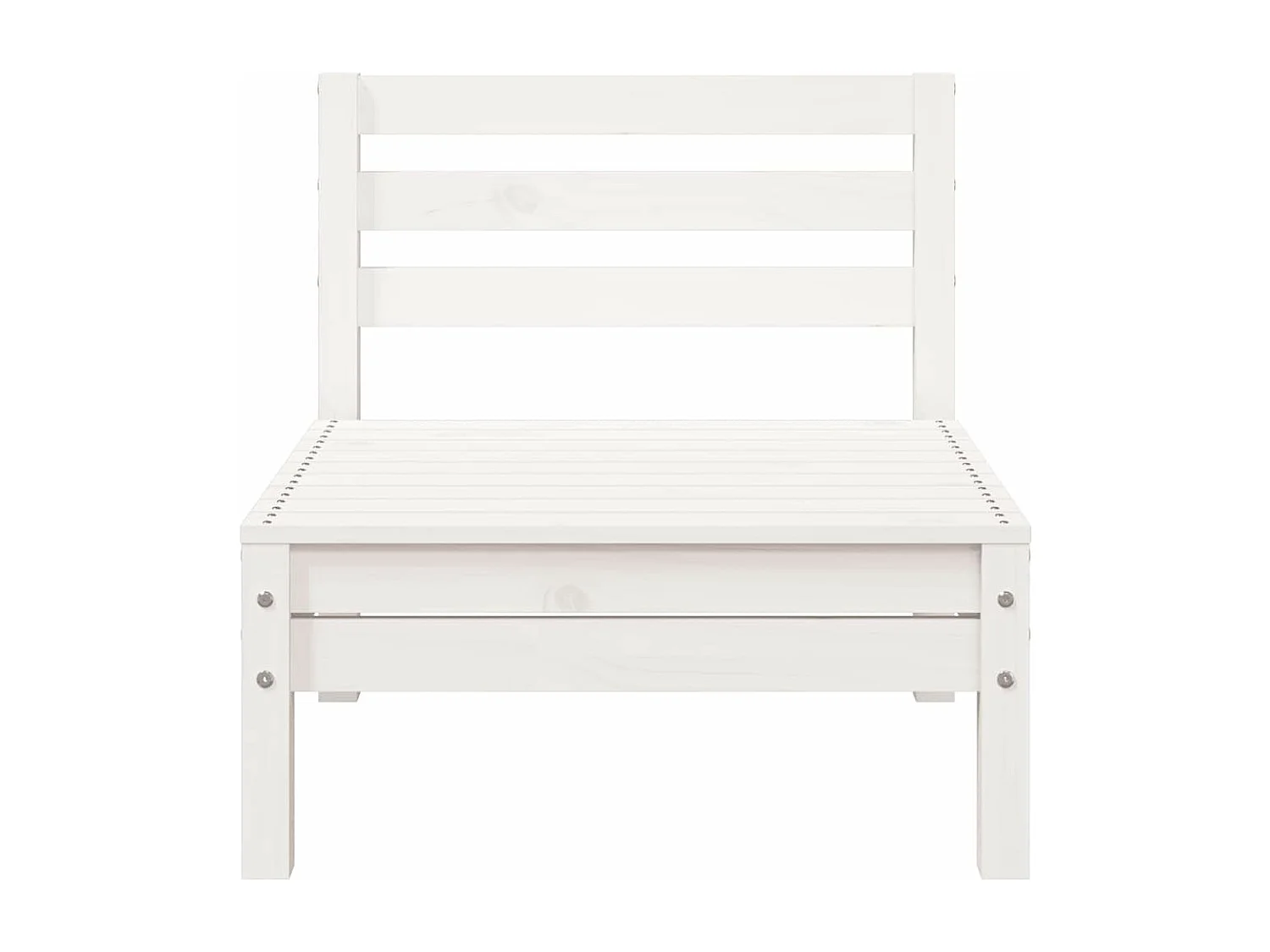 Gartensofa 3-Sitzer Weiß Massivholz Kiefer