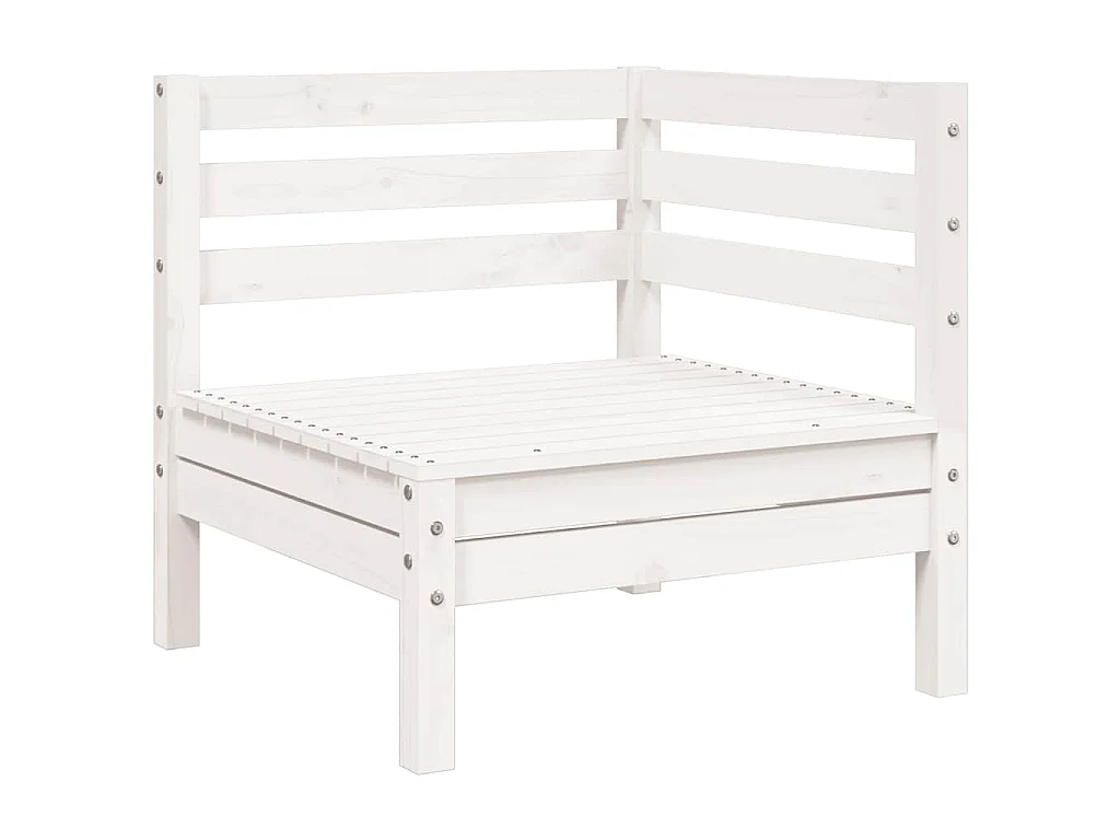 Gartensofa 3-Sitzer Weiß Massivholz Kiefer