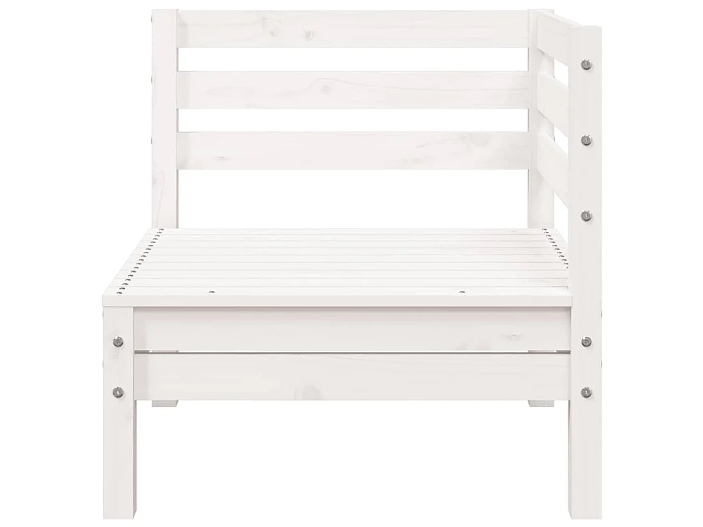 Gartensofa 3-Sitzer Weiß Massivholz Kiefer