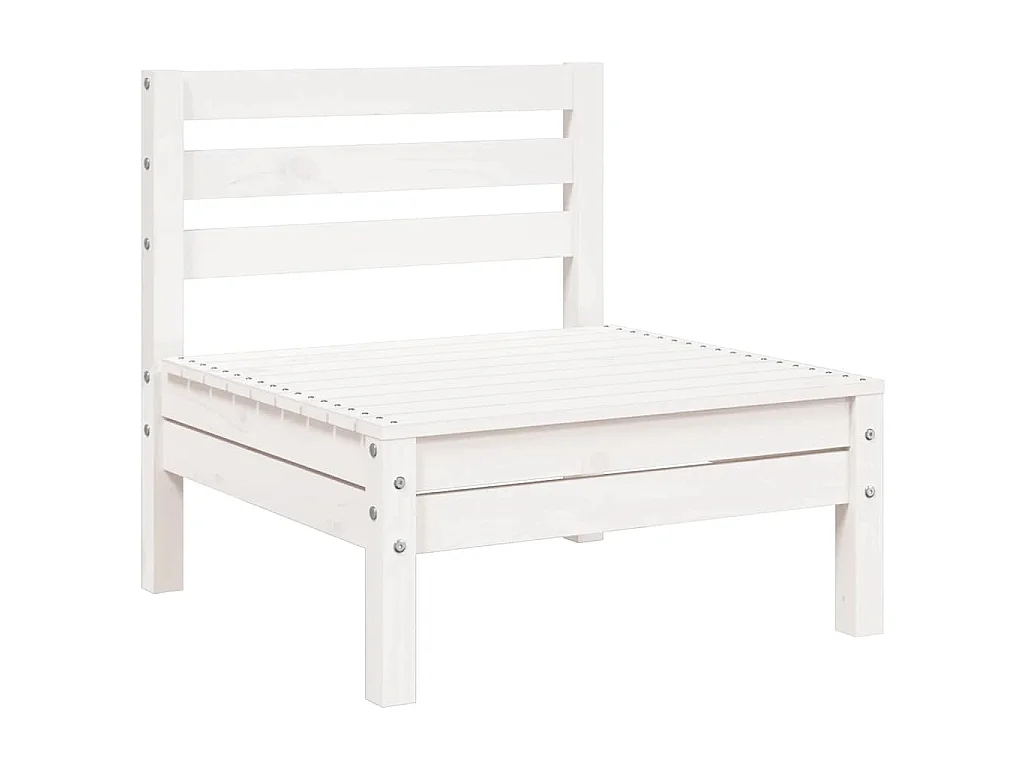 Gartensofa 3-Sitzer Weiß Massivholz Kiefer