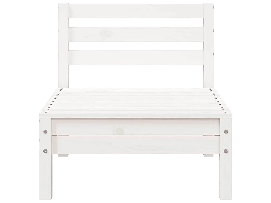 Gartensofa 3-Sitzer Weiß Massivholz Kiefer
