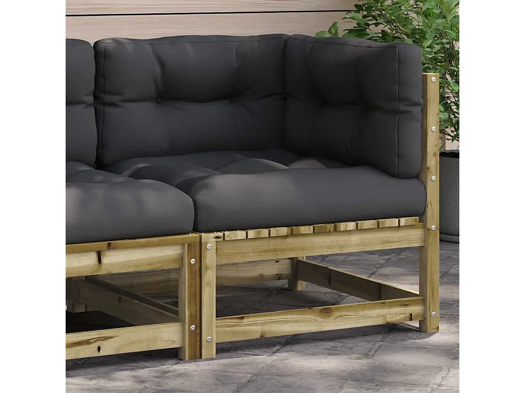 Garten-Ecksofa mit Kissen Kiefernholz Imprägniert