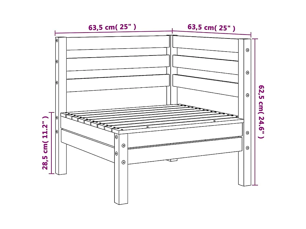 Tuinhoekbank massief douglashout