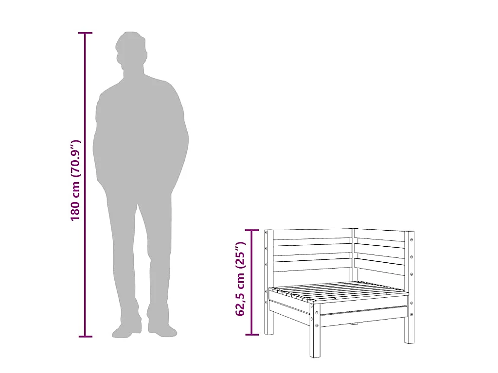 Tuinhoekbank massief douglashout