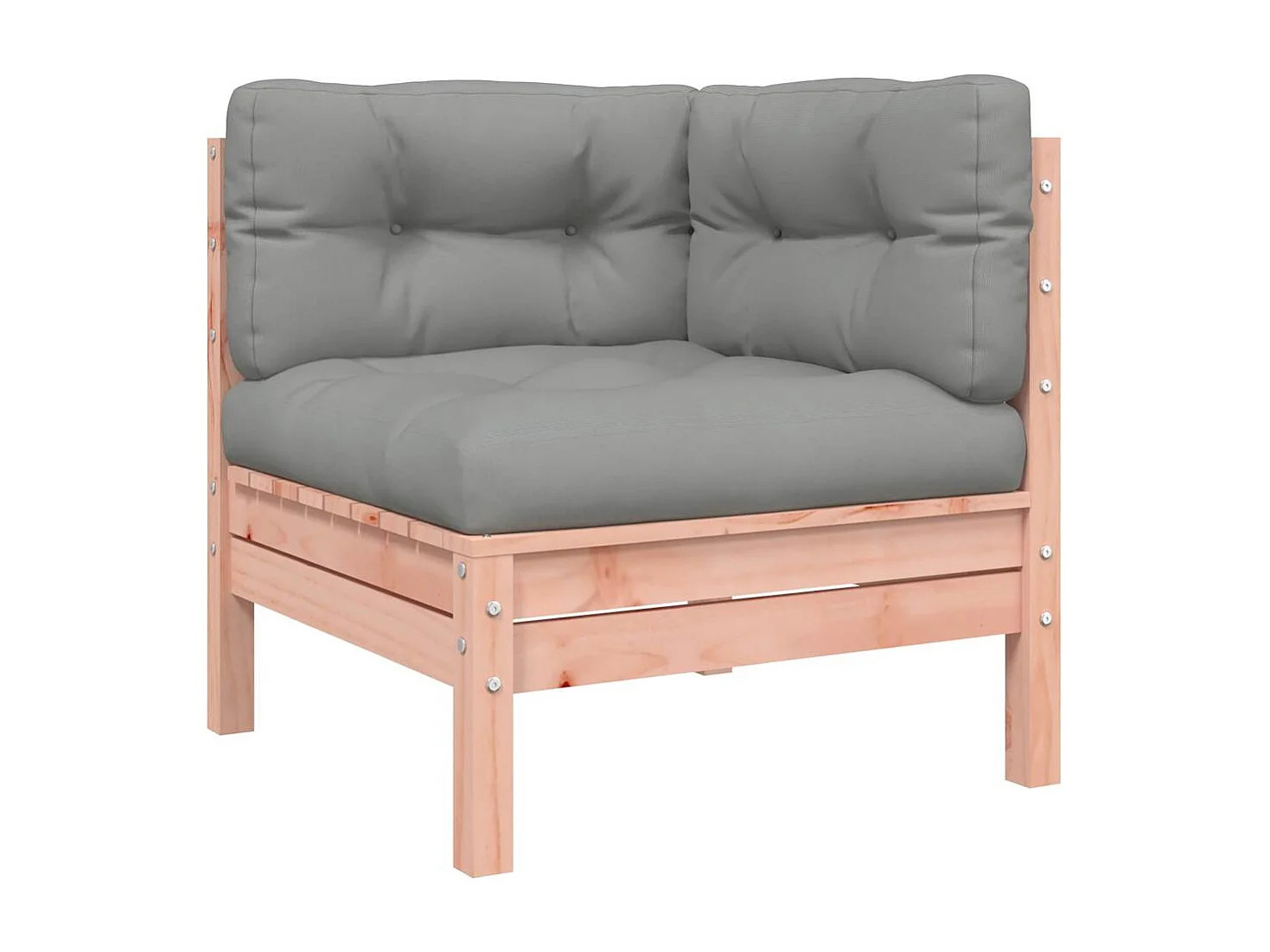 Canapé d'angle de jardin avec coussins bois massif douglas