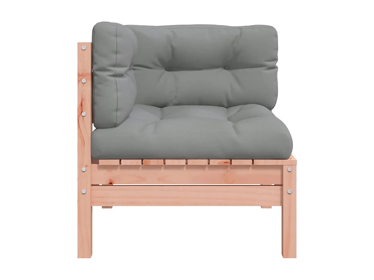 Canapé d'angle de jardin avec coussins bois massif douglas