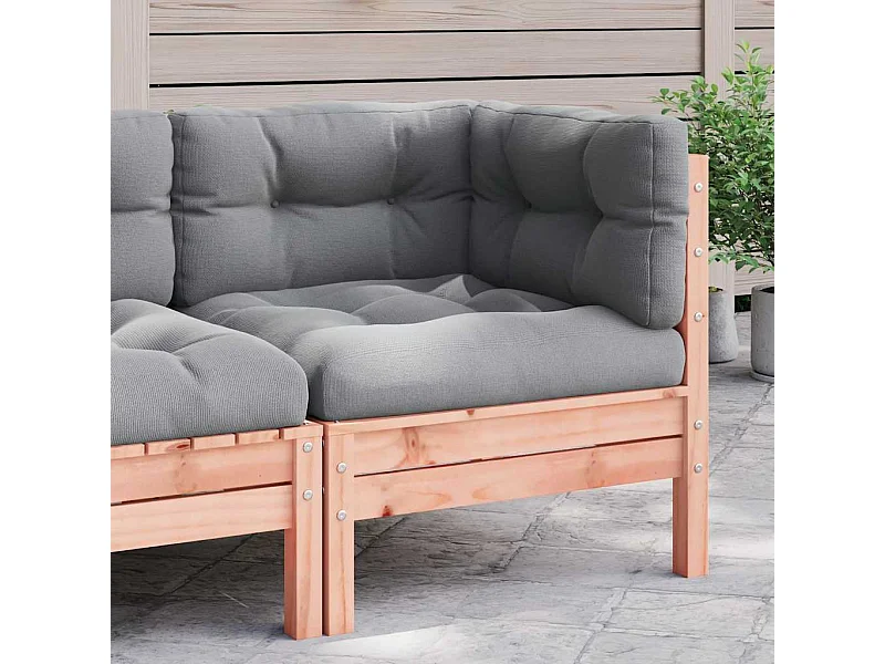 Garten-Ecksofa mit Kissen Massivholz Douglasie