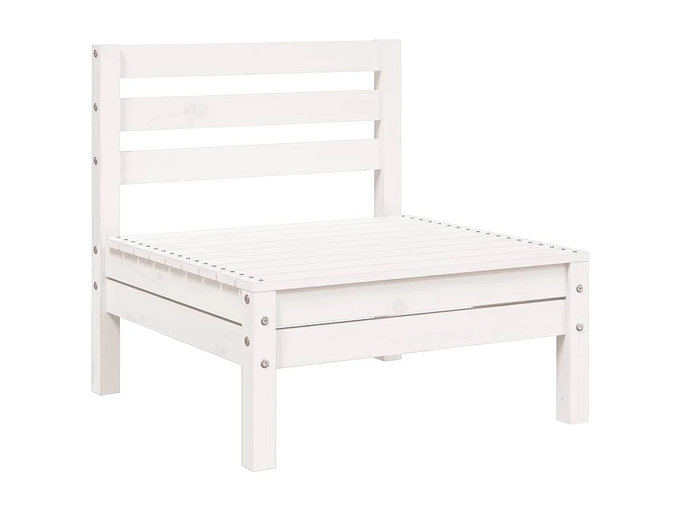 Sofá de 3 lugares para jardim pinho maciço branco