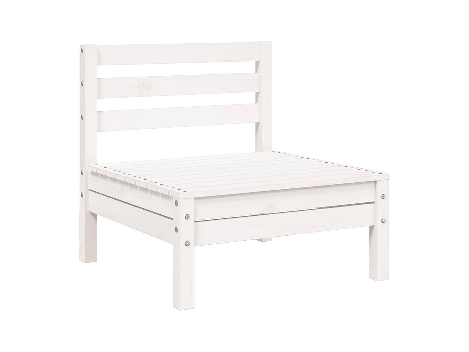 Sofá de 3 lugares para jardim pinho maciço branco