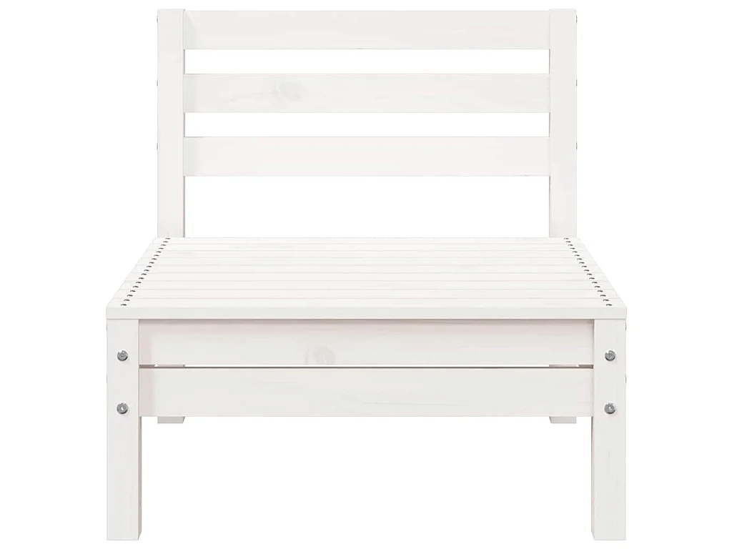 Gartensofa 3-Sitzer Weiß Massivholz Kiefer
