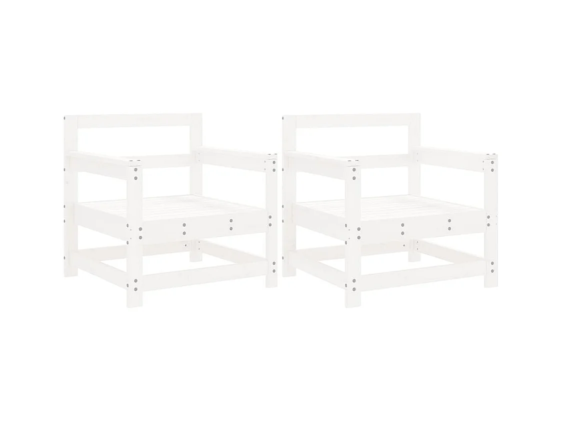 Chaises de jardin lot de 2 blanc bois massif de pin