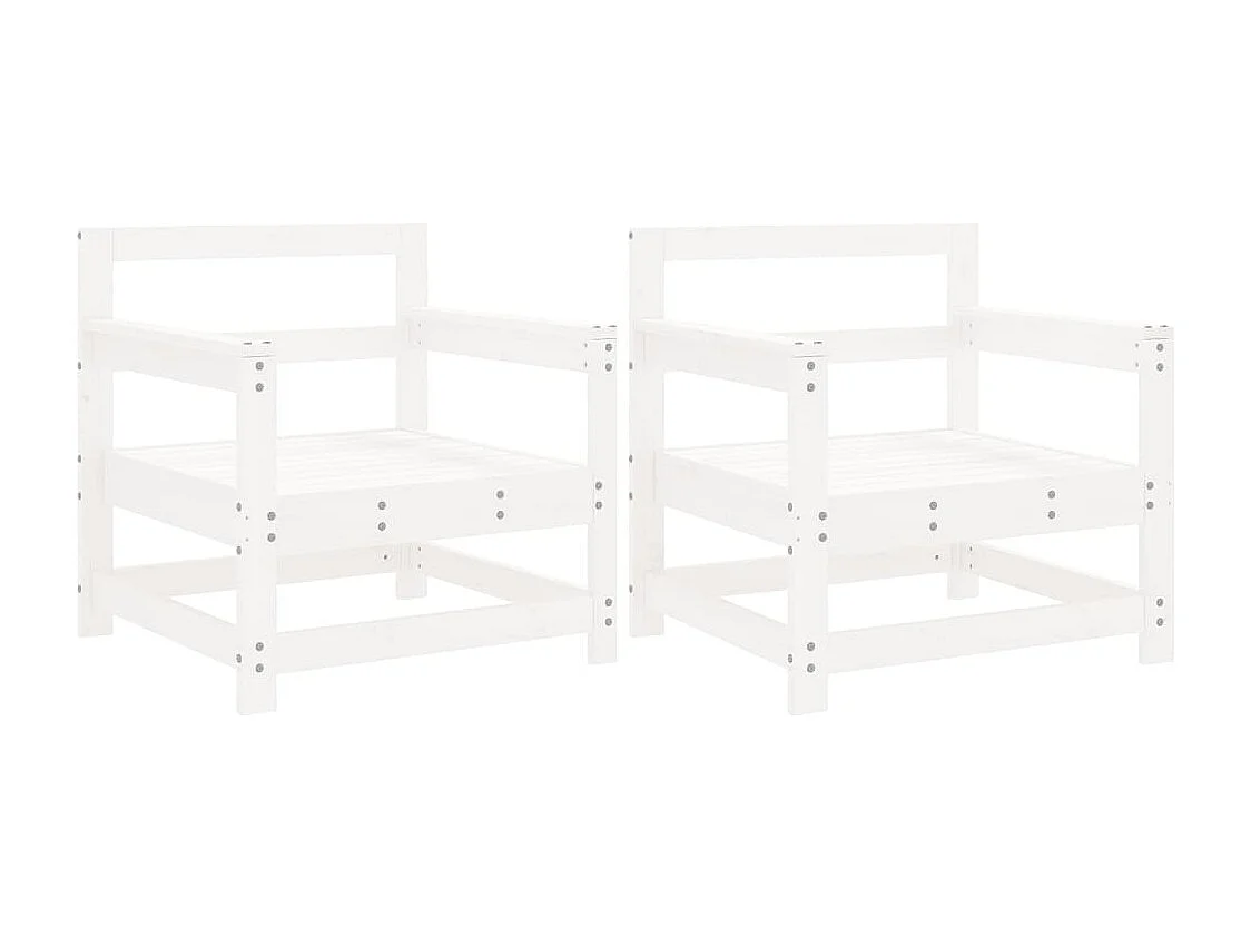 Chaises de jardin lot de 2 blanc bois massif de pin