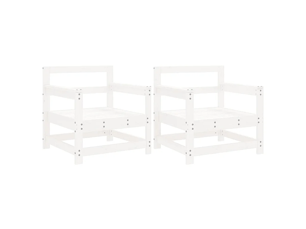 Chaises de jardin lot de 2 blanc bois massif de pin