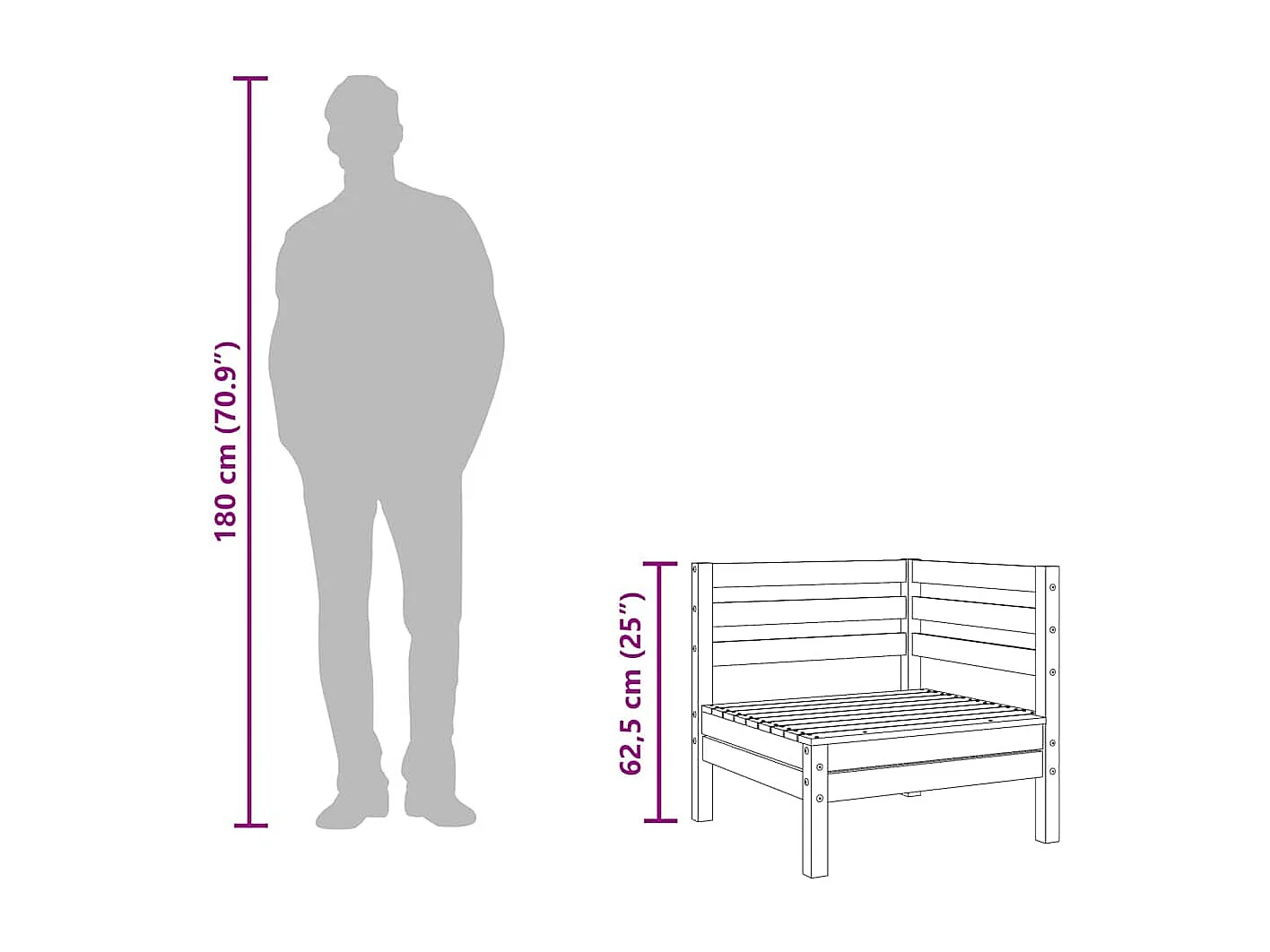 Garten-Ecksofas 2 Stk. Massivholz Douglasie