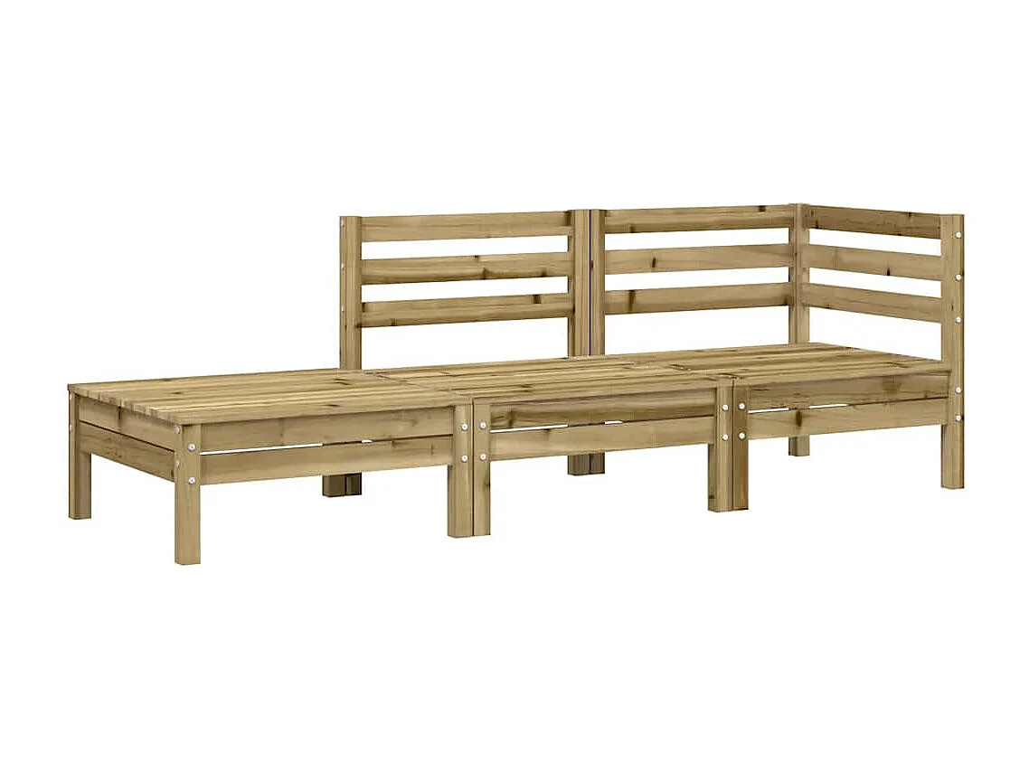 Canapé de jardin avec coussins et repose-pied 3 places