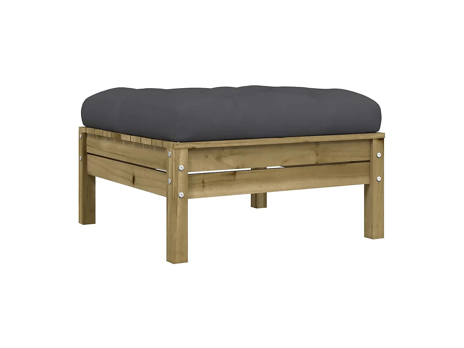 Canapé de jardin avec coussins et repose-pied 3 places