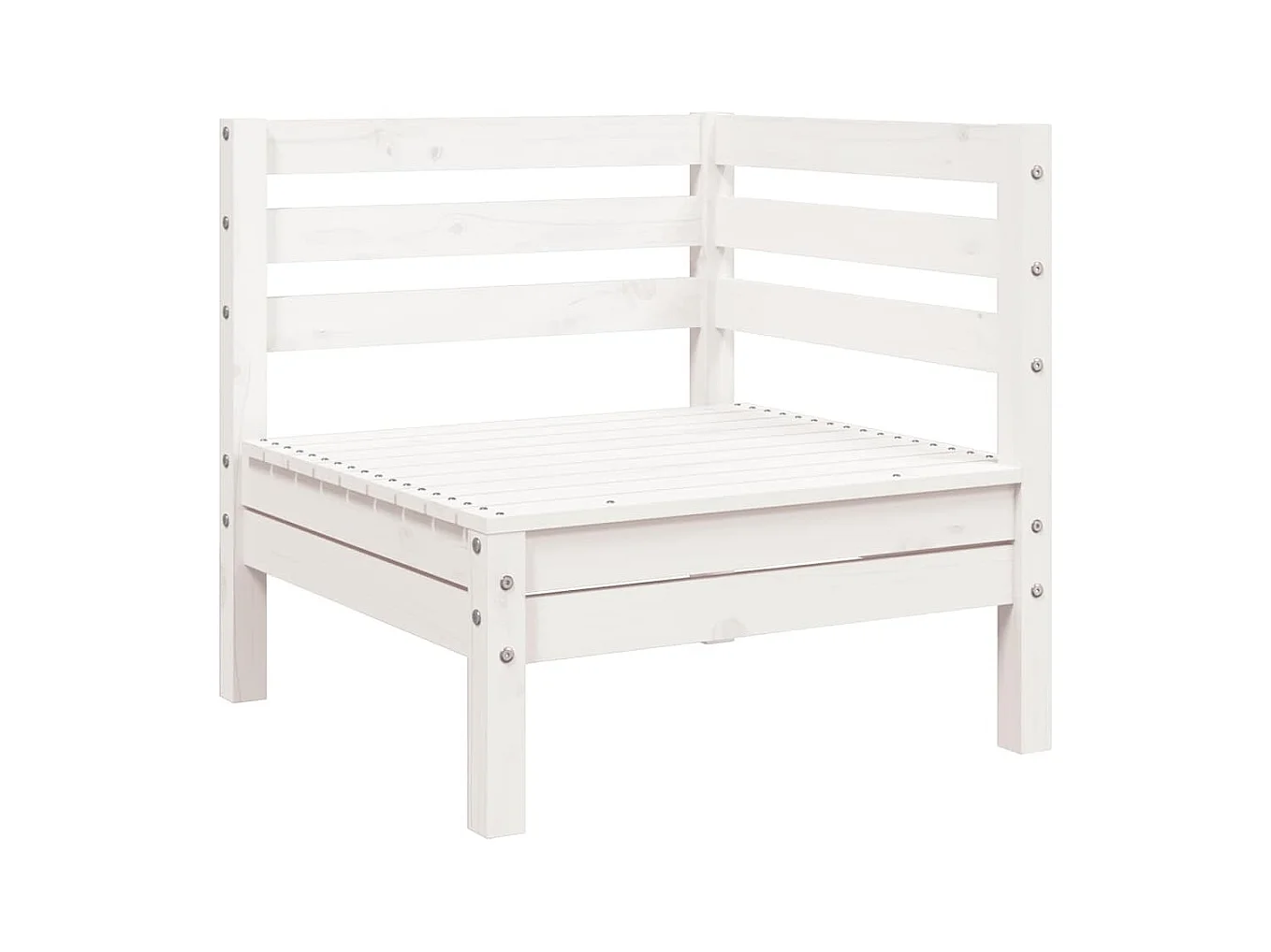 Canapé de jardin 3 places et repose-pied blanc bois pin massif