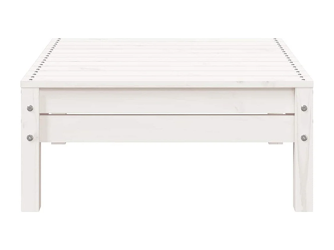 Canapé de jardin 3 places et repose-pied blanc bois pin massif