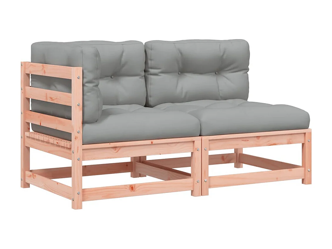 Gartensofa mit Kissen 2-Sitzer Massivholz Douglasie