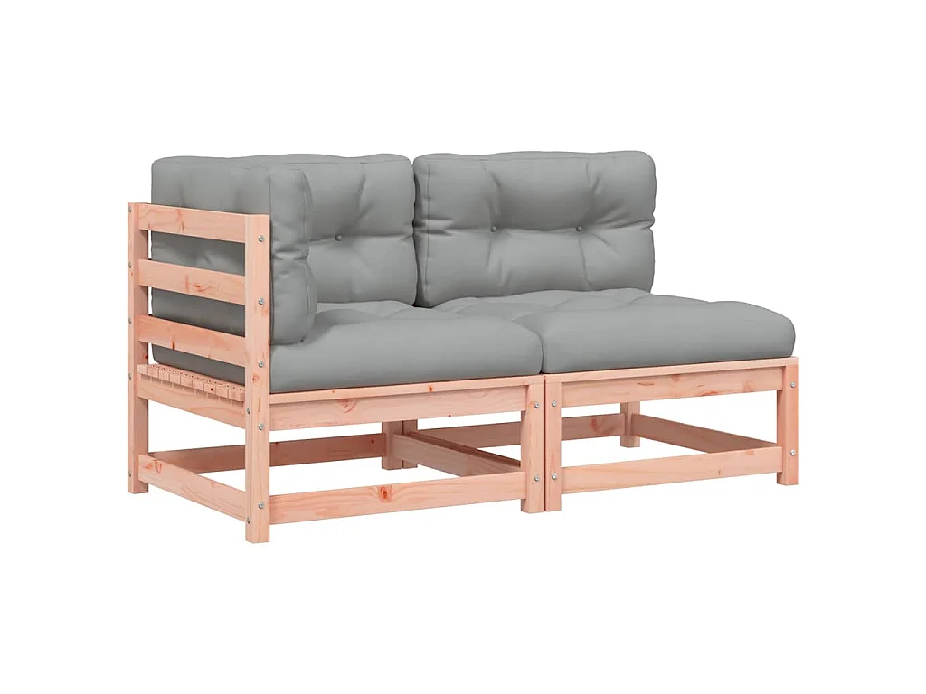 Gartensofa mit Kissen 2-Sitzer Massivholz Douglasie