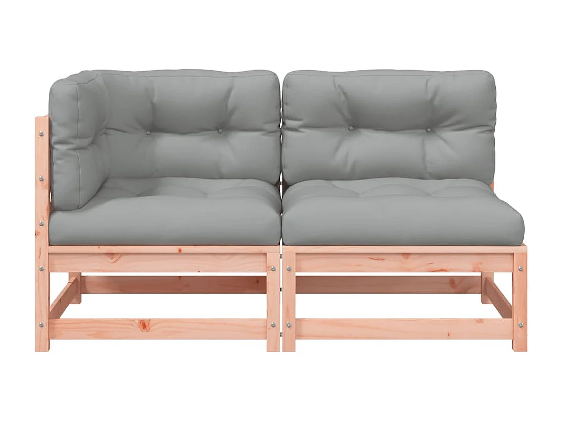 Gartensofa mit Kissen 2-Sitzer Massivholz Douglasie