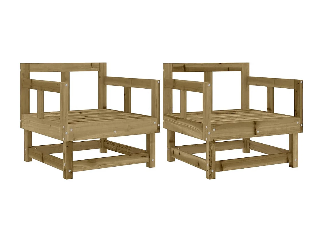 Gartenstühle 2 Stk. Kiefernholz Imprägniert