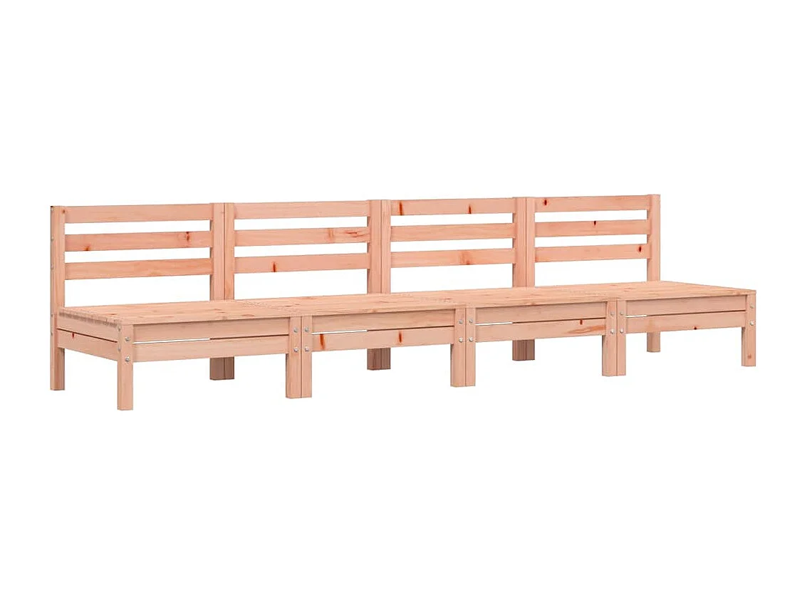 Divani Senza Braccioli da Giardino 4pz Legno Massello Douglas