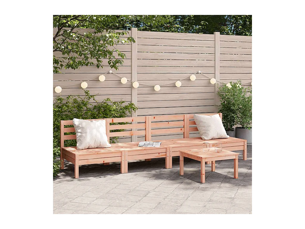 Canapés de jardin sans accoudoirs 4 pcs bois massif douglas