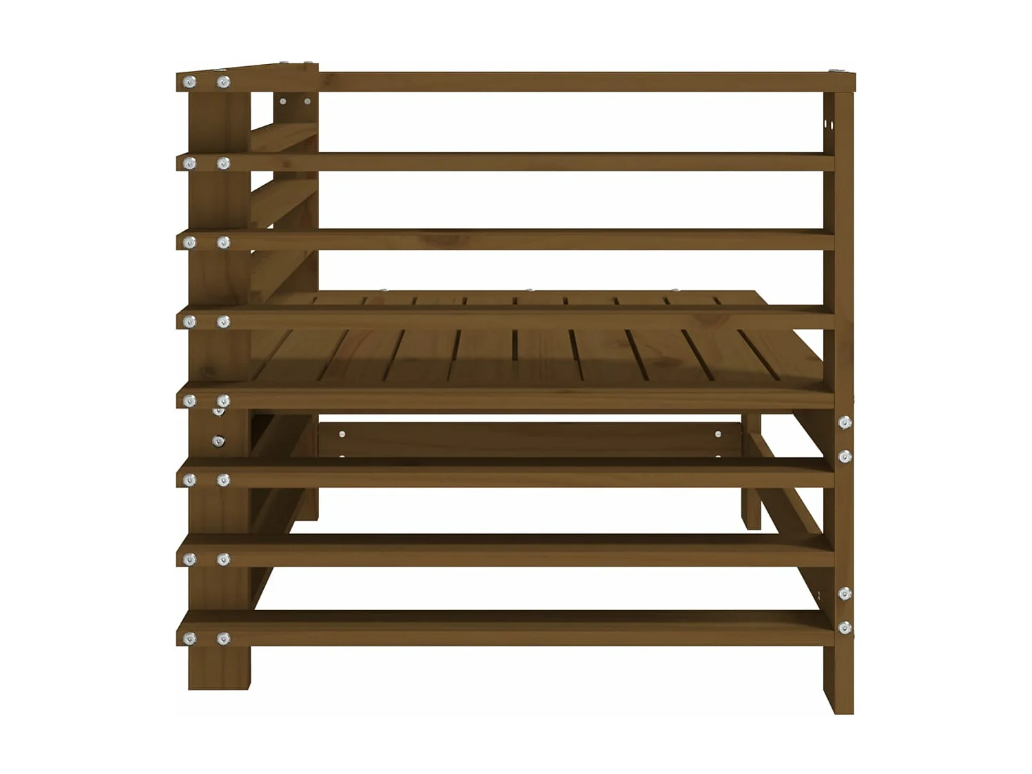 Canapé d'angle de jardin marron miel bois de pin solide