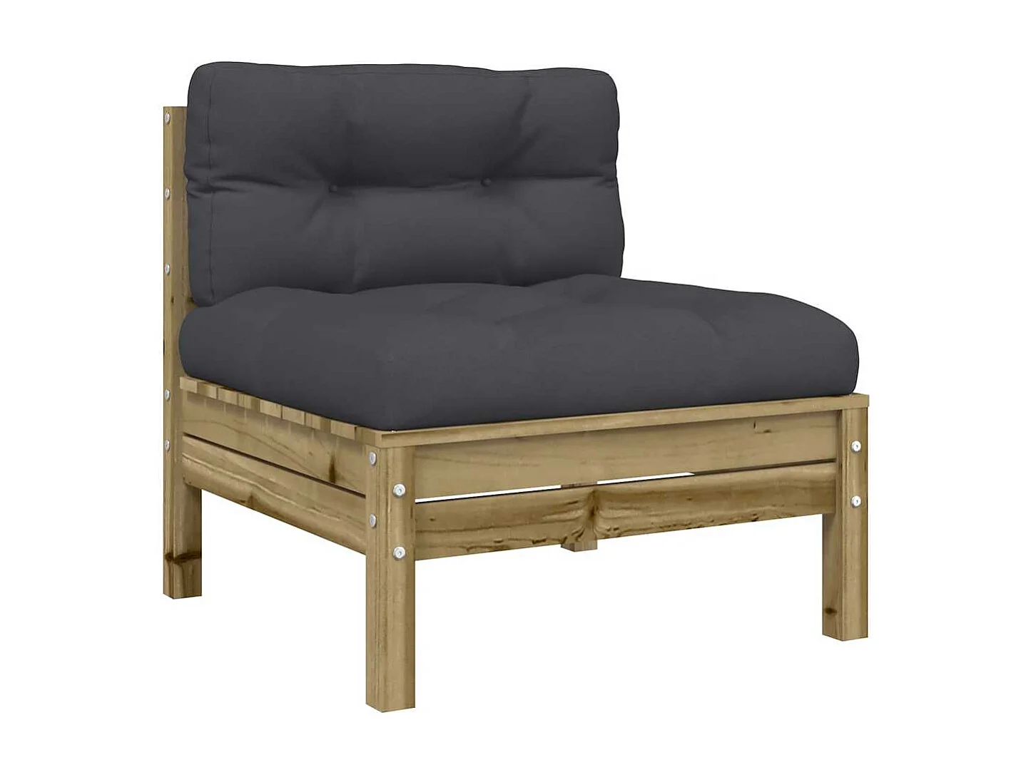 Canapé de jardin avec coussins et repose-pied 2 places