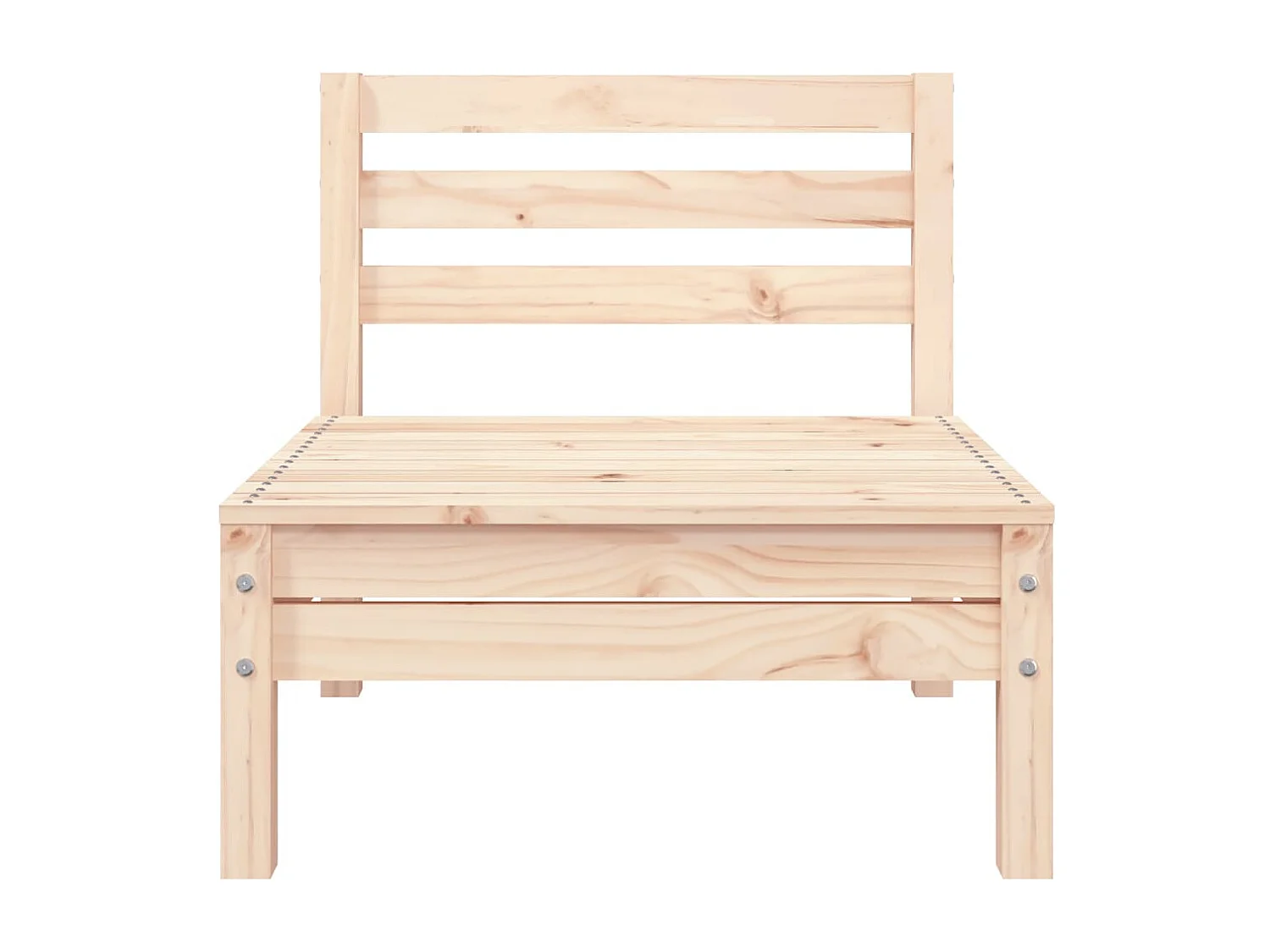 Sofá de 3 lugares para jardim madeira de pinho maciça