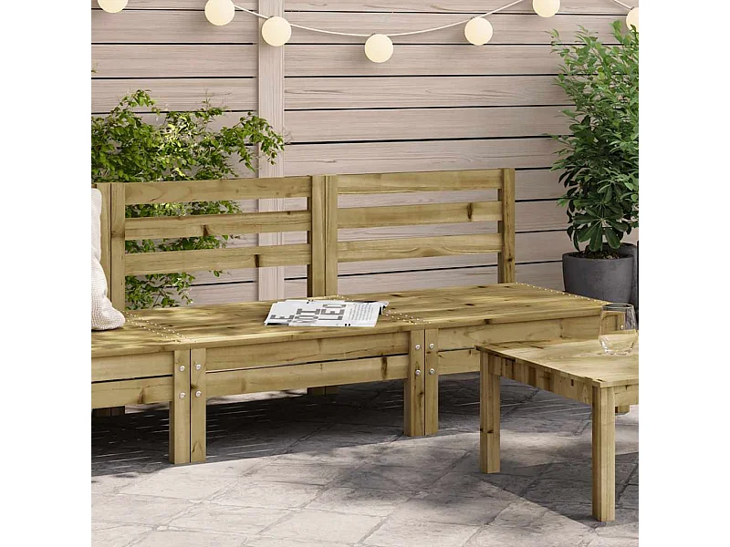 Canapés de jardin sans accoudoirs 2 pcs bois pin imprégné