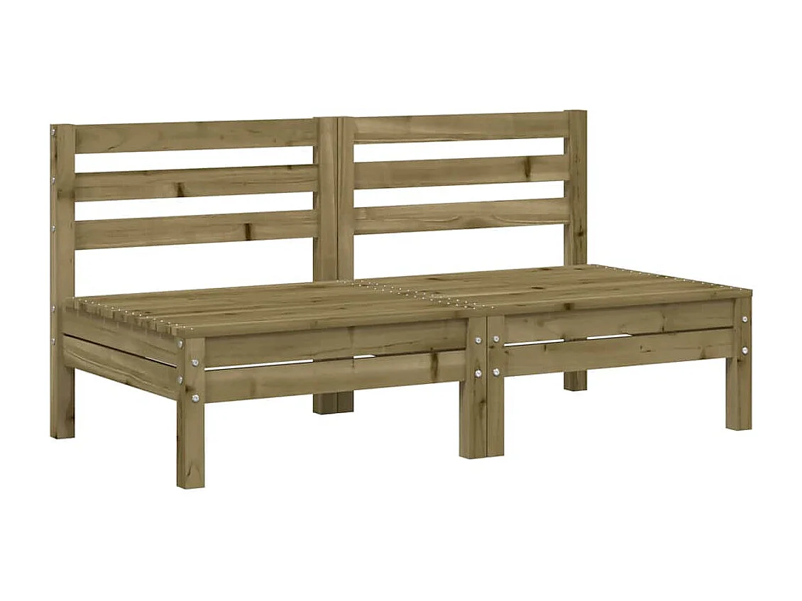 Canapés de jardin sans accoudoirs 2 pcs bois pin imprégné