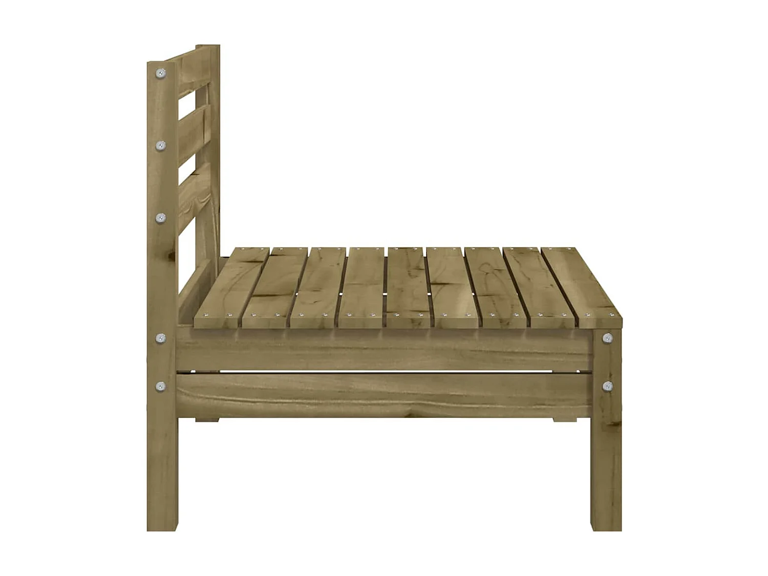 Canapés de jardin sans accoudoirs 2 pcs bois pin imprégné