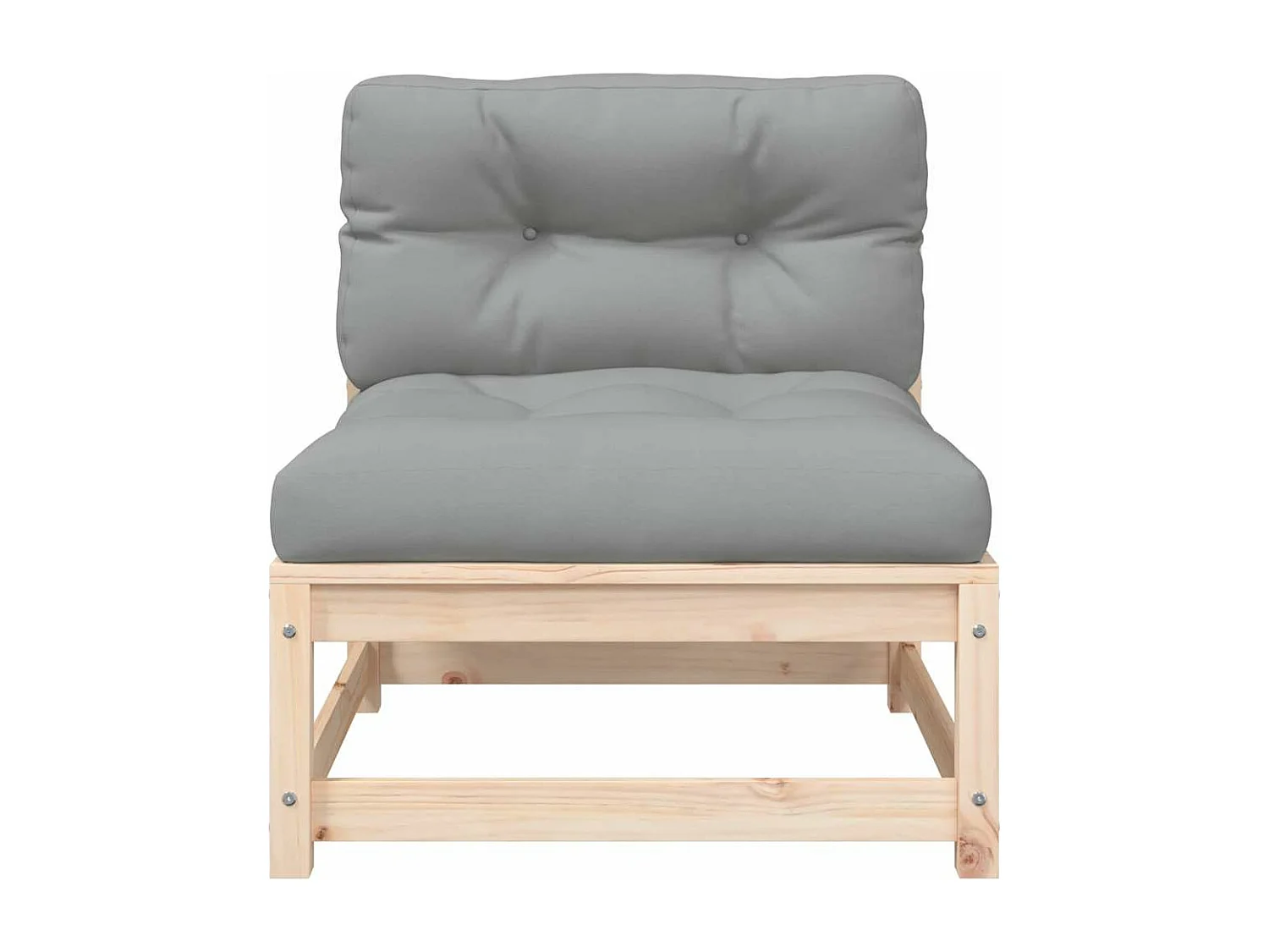 Canapé de jardin sans accoudoirs avec coussins et repose-pieds